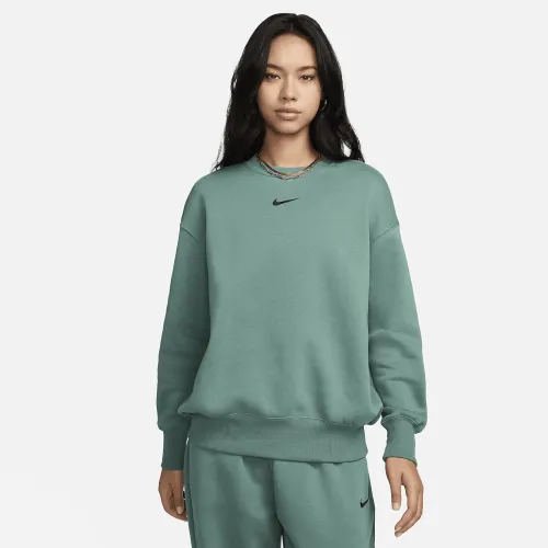 Nike Sportswear Phoenix Fleece женская оверсайз Crew-Neck свитшот цвет зеленый