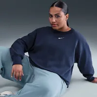 Nike Sportswear Phoenix Fleece женская оверсайз Crew-Neck свитшот (большие размеры) синий