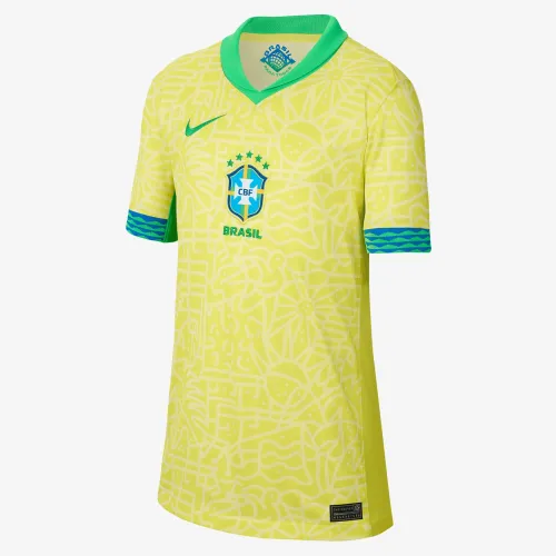 Vini Jr. Brazil National Team 2024 Stadium Away Big дитячі Nike Dri-FIT Soccer Jersey Yellow