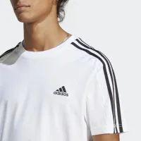 Футболка adidas Essentials Single Jersey 3-Stripes IC9336 - Белая