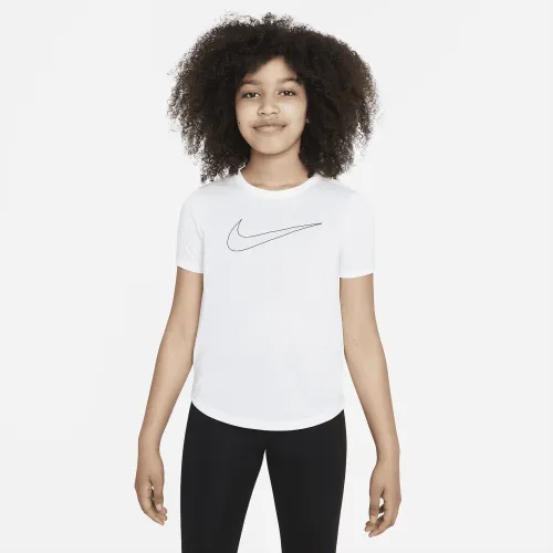 Nike One Big дитячі (Girls') Dri-FIT Short-Sleeve тренувальні Top колір білий