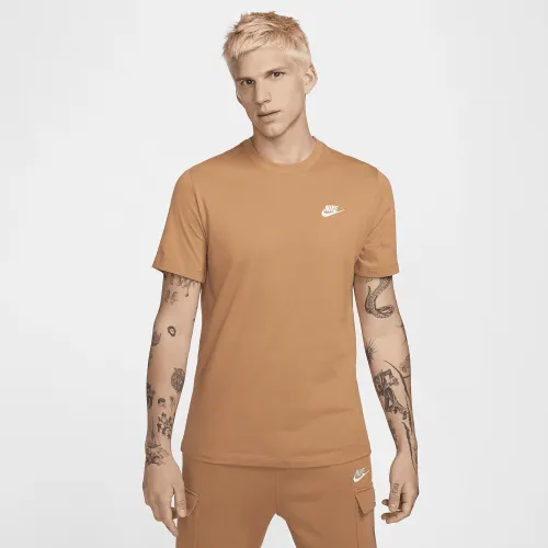 Nike Sportswear Club чоловічі футболка колір коричневий