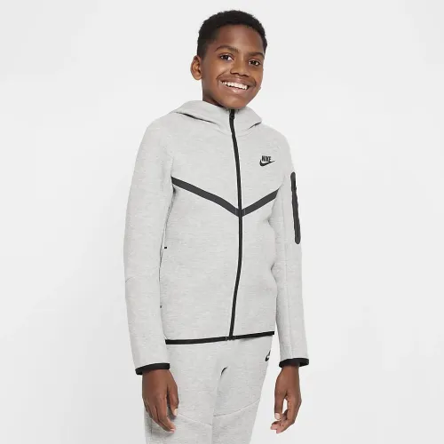 Nike Sportswear Tech Fleece Big детские Full-Zip Толстовка с капюшоном цвет серый