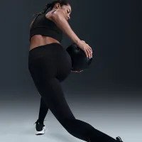 Nike Universa женская Medium-Support С высокой Талией 7/8 лосины с карманамицвет черный