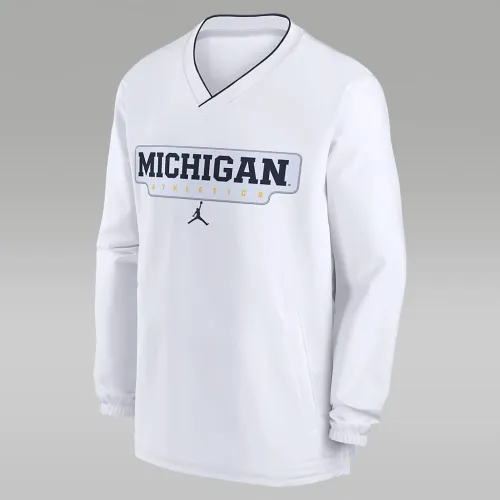 Michigan Wolverines Sideline мужские Nike College Long-Sleeve Ветровка цвет белый