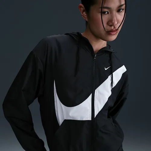 Nike Sportswear Classic женская Loose UV Protection Full-Zip Logo Куртка цвет черный