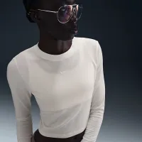 Nike Sportswear Chill Knit женская Slim Long-Sleeve Cropped Top цвет белый