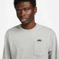 Nike Sportswear Premium Essentials чоловічі Long-Sleeve Pocket футболка колір сірий