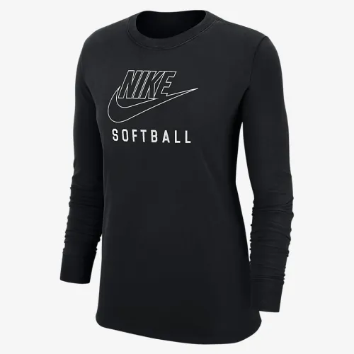 Nike Swoosh женская Softball Long-Sleeve футболка цвет черный