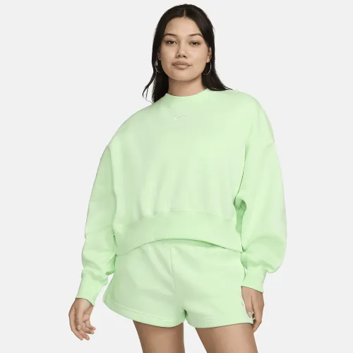 Nike Sportswear Phoenix Fleece женская Over-оверсайз Crew-Neck свитшот цвет зеленый