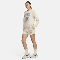Nike Sportswear Club Fleece женская Mid-Rise Graphic шорты цвет коричневый