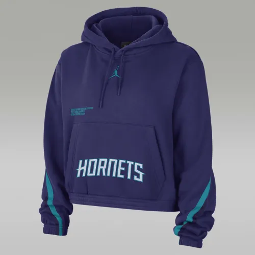 Nike Charlotte Hornets Courtside Statement Edition жіноча Jordan NBA Fleece Pullover Толстовка з капюшоном колір фіолетовий