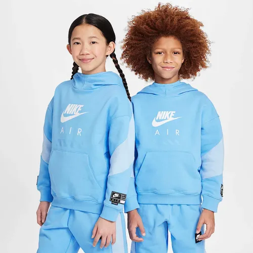 Nike Air Big детские Fleece Pullover Толстовка с капюшоном синий