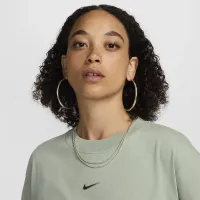 Nike Sportswear женская Loose Long-Sleeve футболка цвет зеленый