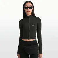 NikeSKIMS Ribbed Seamless женская Cropped Full-Zip Куртка цвет черный
