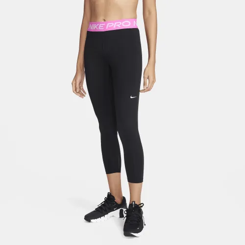 Nike Pro женская Mid-Rise Crop Mesh Panel лосины цвет черный