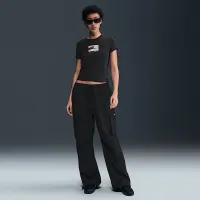Nike Sportswear Chill Knit женская Slim Cropped футболка цвет черный