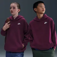 Nike Sportswear Club Fleece Big дитячі оверсайз Pullover Толстовка з капюшоном колір червоний