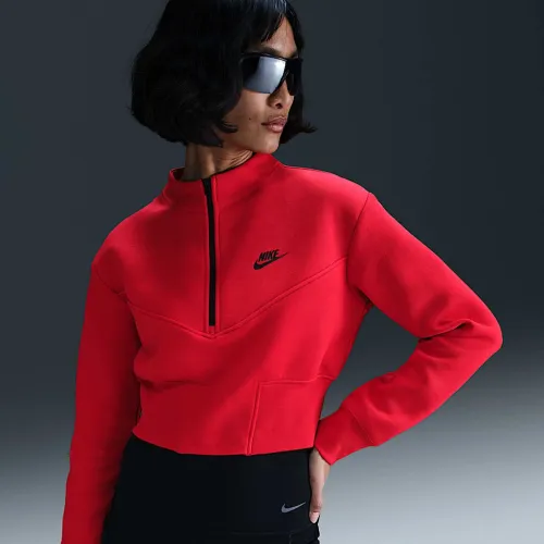 Nike Sportswear Tech Fleece женская Cropped 1/2-Zip Top цвет красный