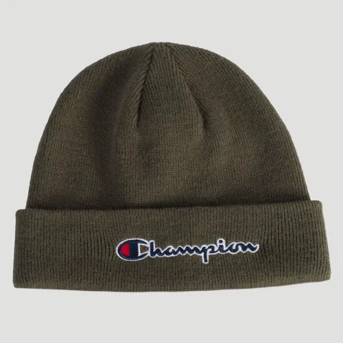 Шапка Champion Logo Knitted Beanie 805441-GS538 - зеленая