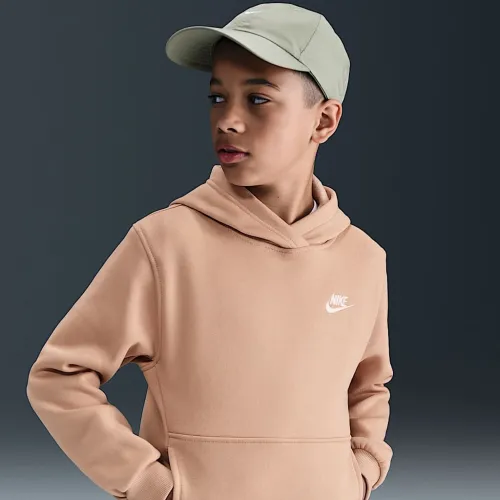 Nike Sportswear Club Fleece Big дитячі Pullover Толстовка з капюшоном колір коричневий