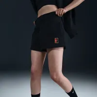 NikeCourt Phoenix Fleece женская С высокой Талией Loose шорты цвет черный