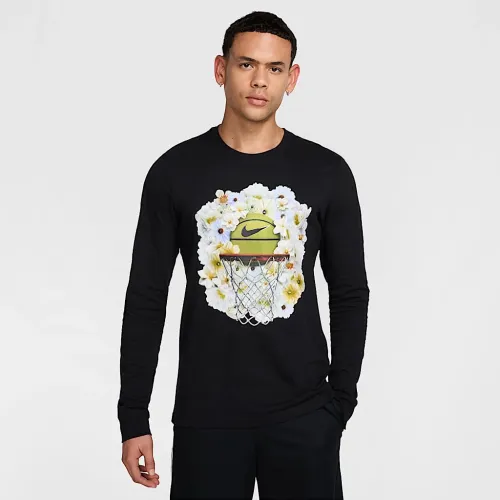 Nike мужские Max90 Long-Sleeve баскетбольные футболка цвет черный