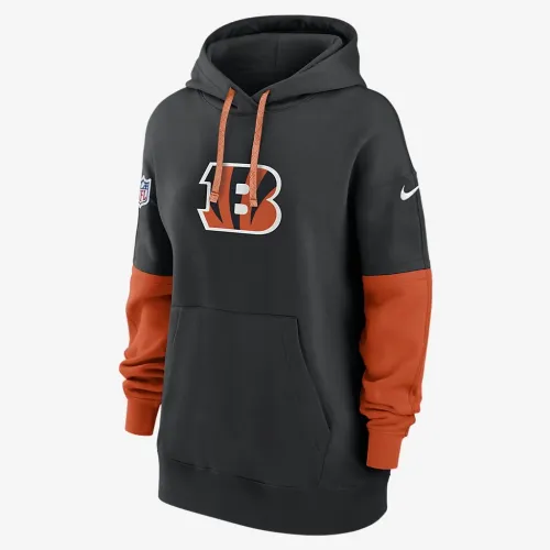 Cincinnati Bengals Sideline Essential женская Nike NFL Pullover Толстовка с капюшоном цвет черный