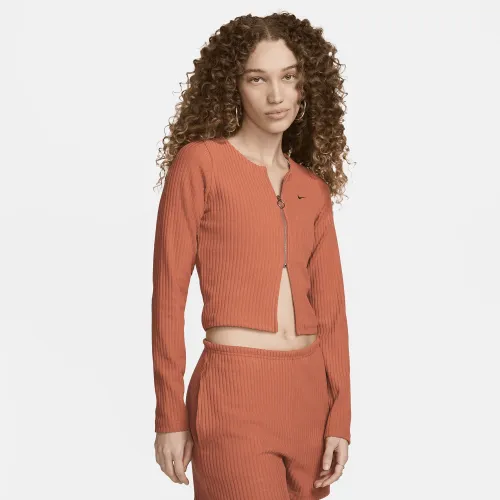 Nike Sportswear Chill Rib женская Slim Full-Zip Cardigan Orange