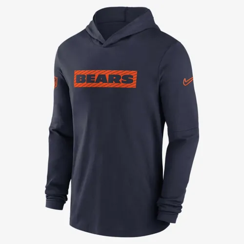 Chicago Bears Sideline чоловічі Nike Dri-FIT NFL Long-Sleeve Hooded Top блакитний