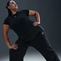 Nike Sportswear Club Fleece жіноча Mid-Rise Wide Leg Cozy Pants (великі розміри) колір чорний