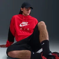 Nike Air мужские Fleece Pullover Толстовка с капюшоном цвет красный