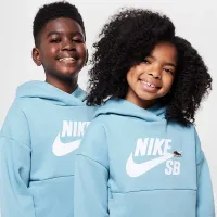 Nike SB Icon Fleece EasyOn Big дитячі оверсайз Pullover Толстовка з капюшоном блакитний