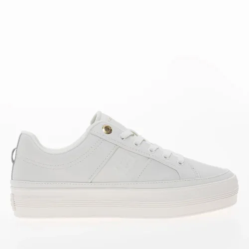 Кроссовки Tommy Hilfiger Essential TH Monogram Leather Flatform FW0FW07945-YBL - Белые