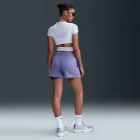Nike Sportswear Club Fleece женская Mid-Rise шорты цвет фиолетовый