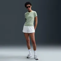 Nike Sportswear Chill Knit жіноча Slim Striped футболка колір зелений