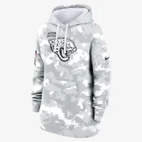 Jacksonville Jaguars Salute to Service Primary Edge Club женская Nike NFL Pullover Толстовка с капюшоном цвет белый