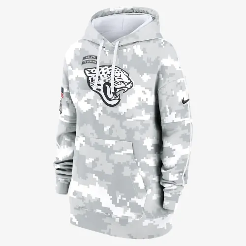 Jacksonville Jaguars Salute to Service Primary Edge Club женская Nike NFL Pullover Толстовка с капюшоном цвет белый