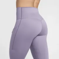 Nike Go женская Firm-Support С высокой Талией Cropped лосины с карманамицвет фиолетовый