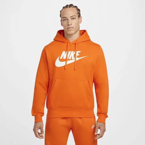 Nike Sportswear Club Fleece мужские Graphic Pullover Толстовка с капюшоном Orange