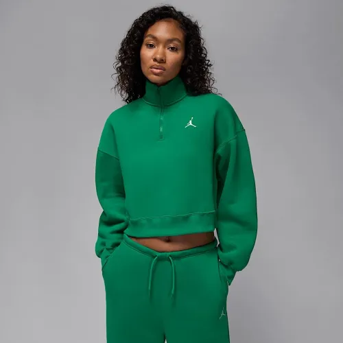 Nike Jordan Brooklyn Fleece жіноча 1/4-Zip Top колір зелений