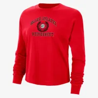 Clark Atlanta женская Nike College Boxy Long-Sleeve футболка цвет красный