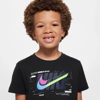 Nike Little дитячі блакитнийprint футболка колір чорний