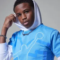 Nike Jordan Big дитячі Shining Jumpman футболка блакитний