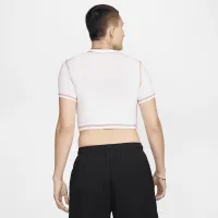 Nike Sportswear Chill Knit жіноча Slim Cropped футболка колір білий