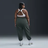 Nike Sportswear Phoenix Fleece женская С высокой Талией оверсайз Sweatpants (большие размеры) цвет зеленый