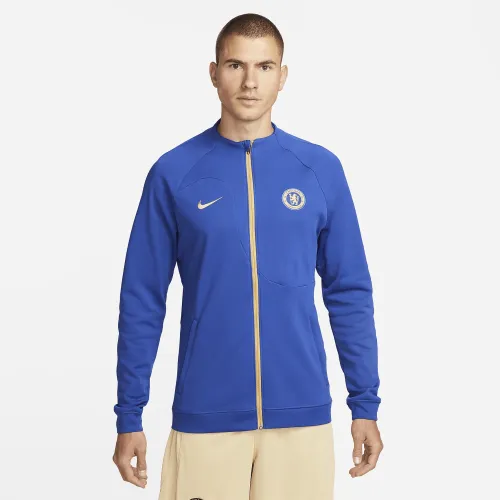 Chelsea FC Academy Pro чоловічі Nike Full-Zip Knit Soccer Куртка блакитний