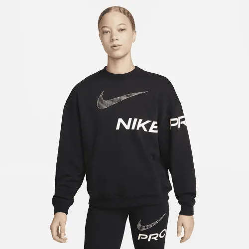 Nike Dri-FIT Get Fit жіноча French Terry Graphic Crew-Neck світшот колір чорний
