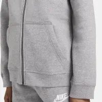 Nike Sportswear Club Big детские Full-Zip Толстовка с капюшоном цвет серый