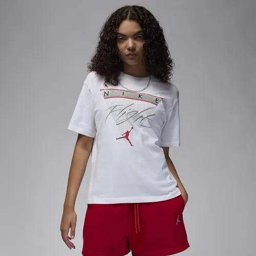 Nike Jordan Flight Heritage женская Graphic футболка цвет белый
